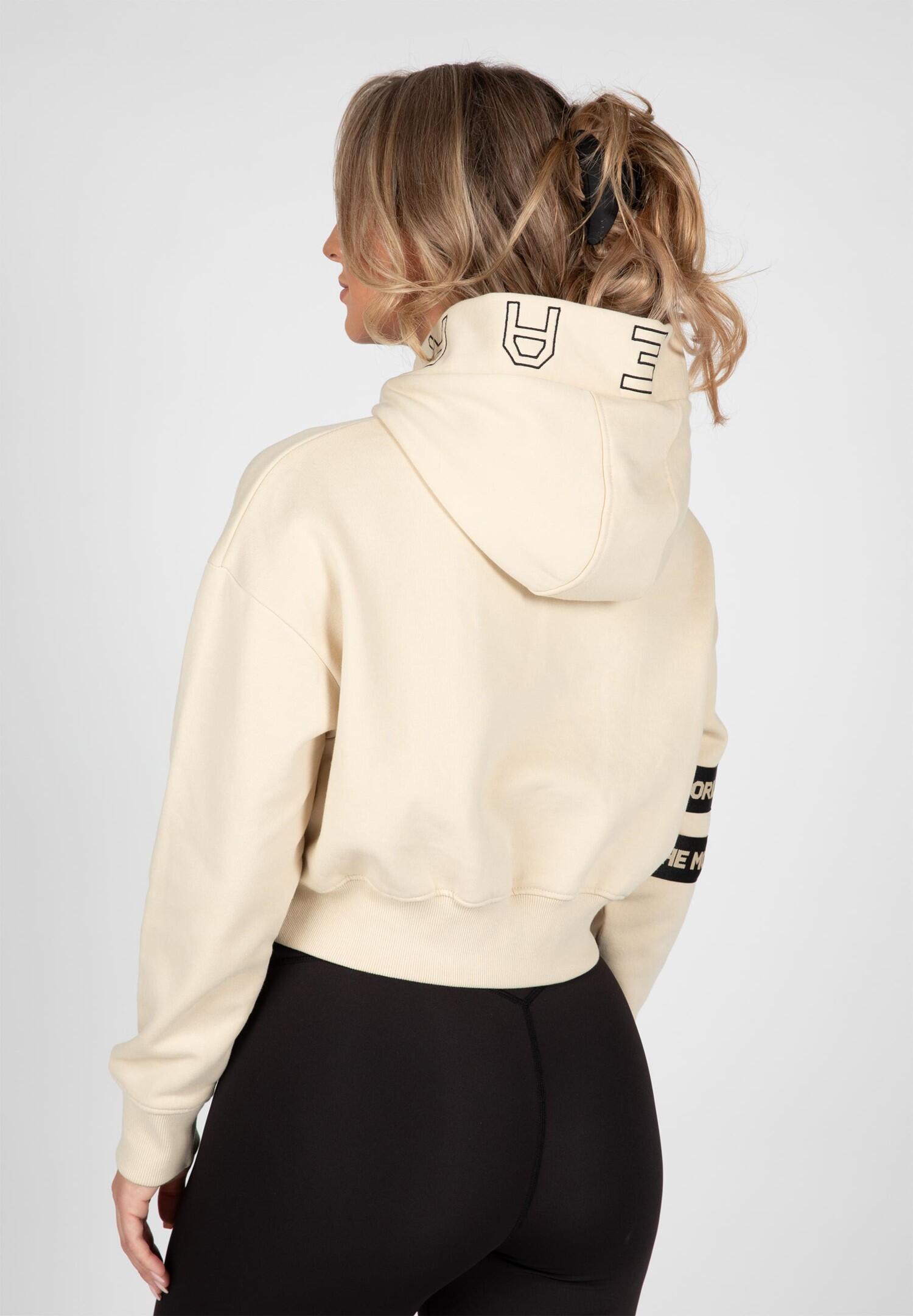 Tracey Cropped Hoodie - Beige 2/6