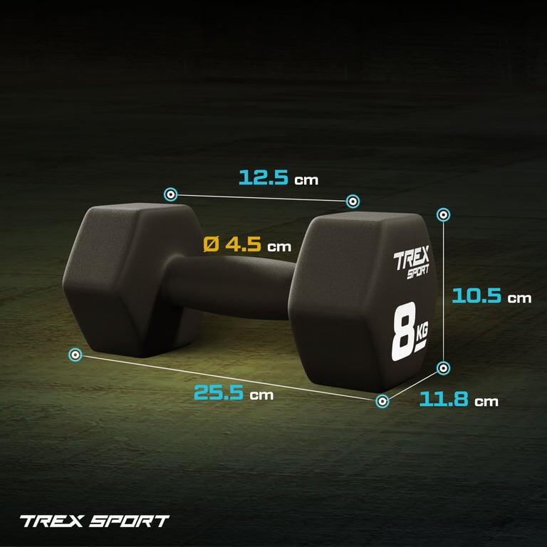 Set d'haltères en fonte Trex Sport TX-080VD 2×8 kg revêtement néoprène 6/7