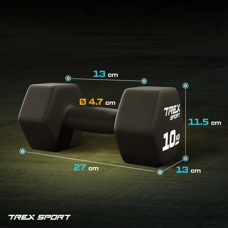 Set d'haltères en fonte Trex Sport TX-100VD 2×10 kg revêtement néoprène 6/7