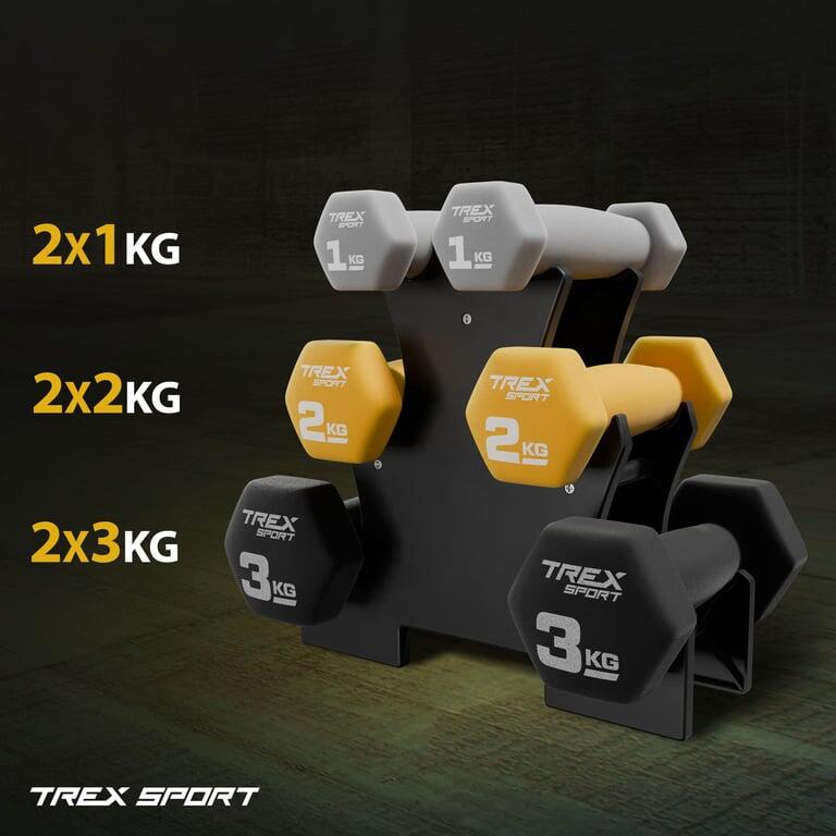 Zestaw hantelek neoprenowych 12kg ze stojakiem