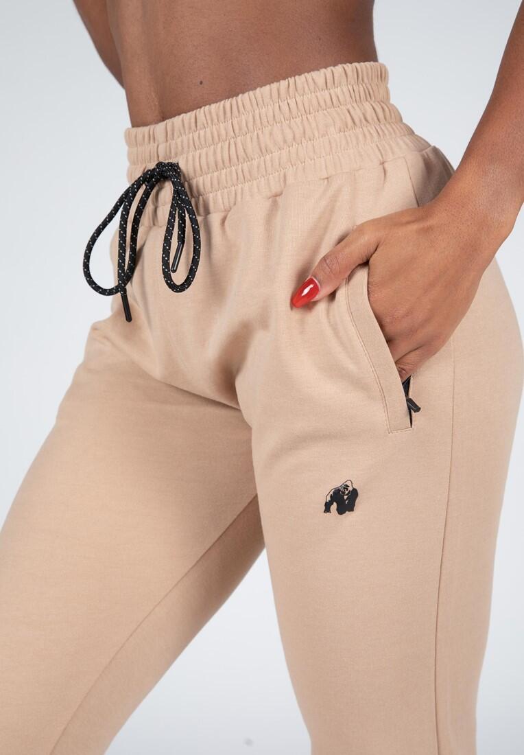 Pantalón Chándal Fitness Largo Mujer GORILLA WEAR Marion Beige 5/6