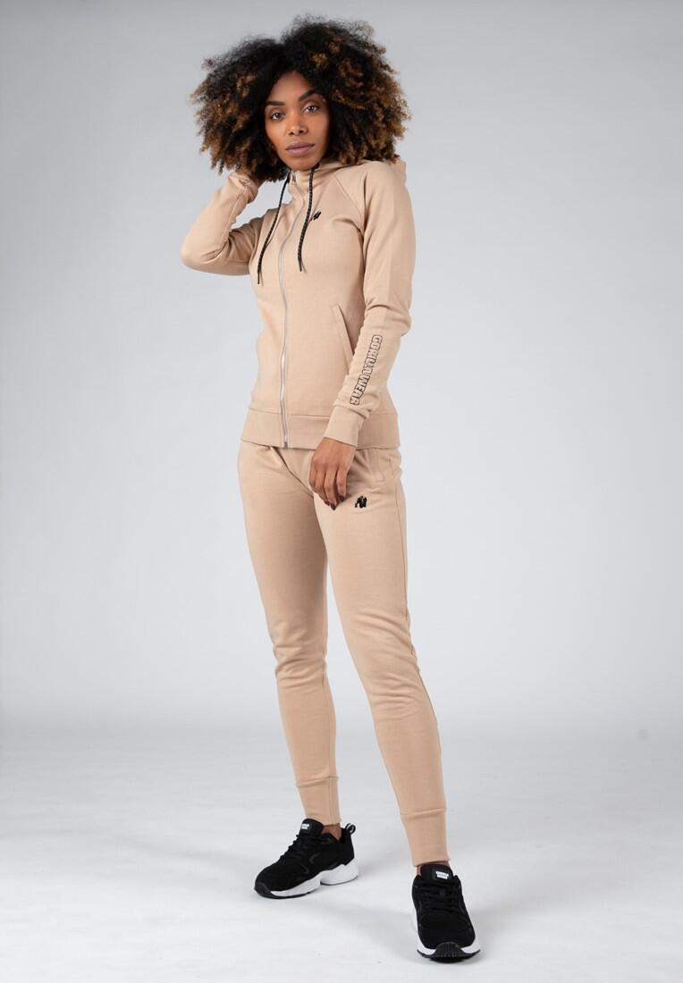Pantalón Chándal Fitness Largo Mujer GORILLA WEAR Marion Beige 4/6