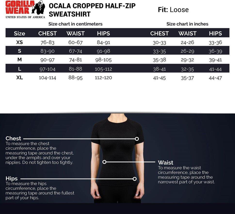 Ocala Cropped Bluza z zamkiem błyskawicznym do połowy - Czarny