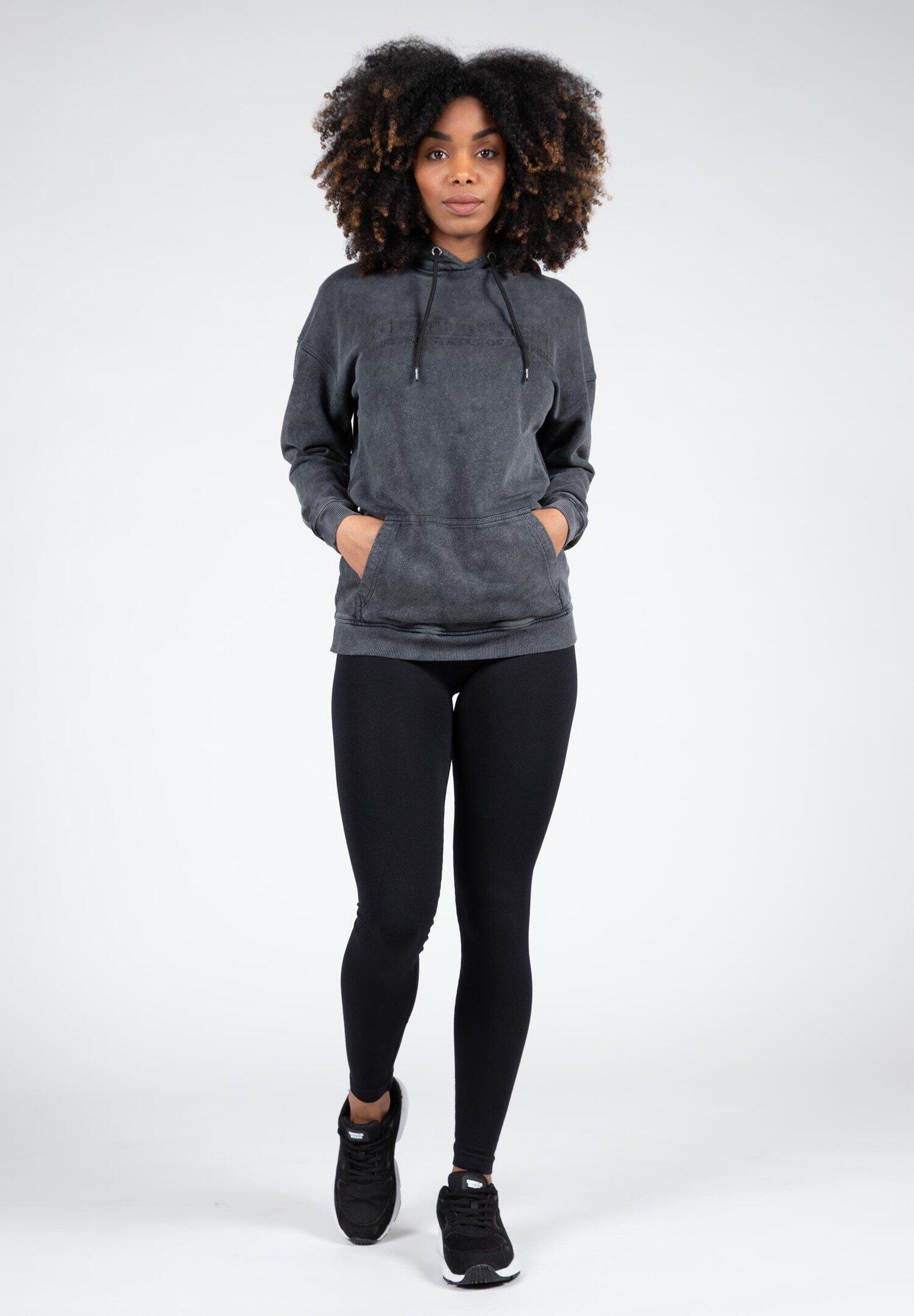 Crowley WoUomo Felpa con cappuccio oversize - Washed Grau 5/7