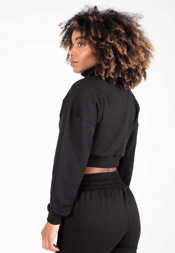 Ocala Cropped Bluza z zamkiem błyskawicznym do połowy - Czarny