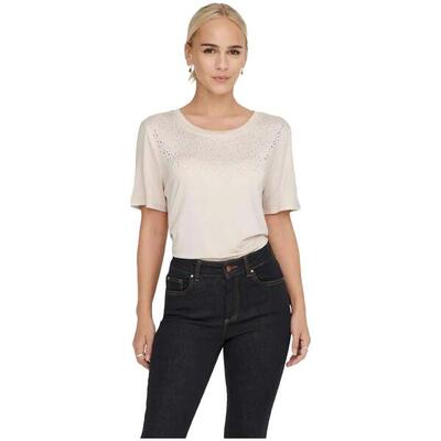T-shirt met korte mouwen only model 15280379-stone voor vrouwen