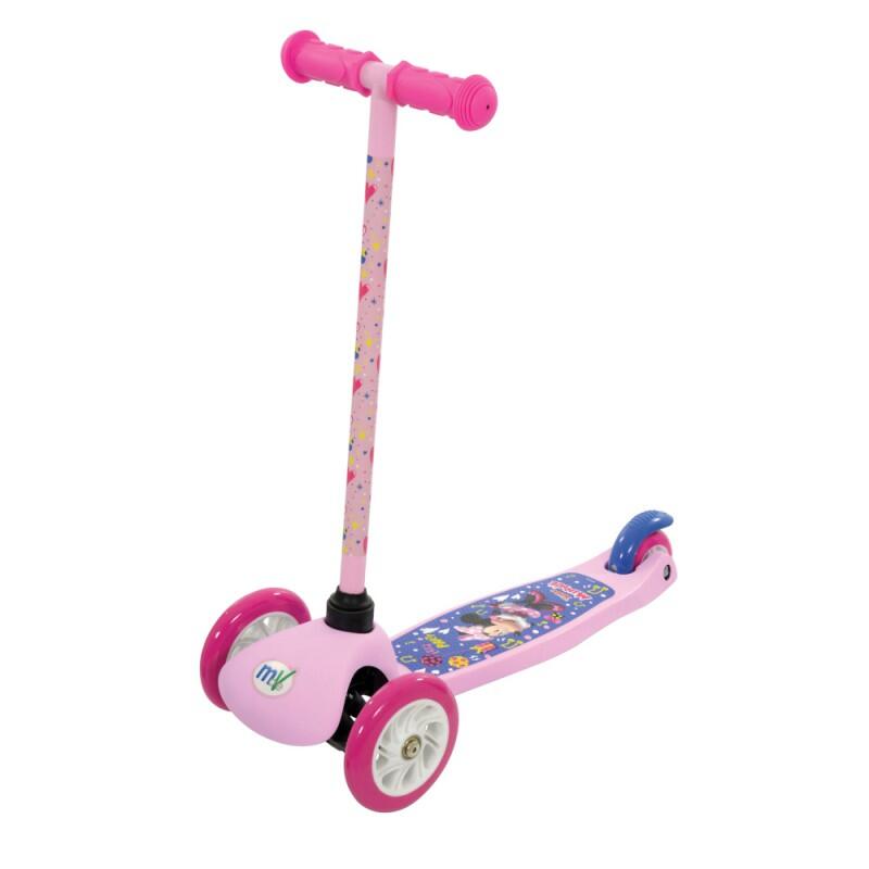 Minnie scooter com 2 rodas dianteiras inclináveis e giratórias minnie