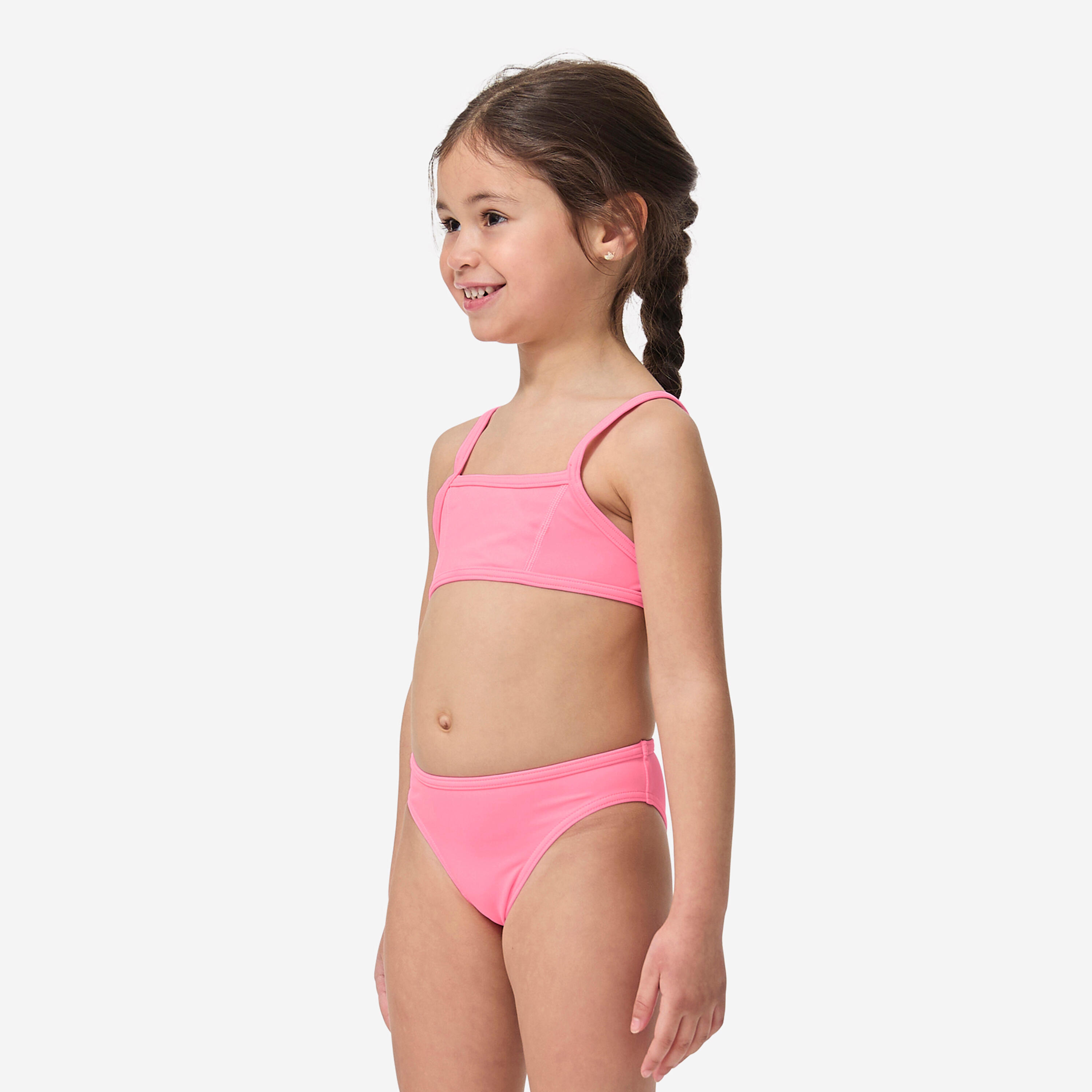 DECATHLON Seconde vie - Maillot de bain 2 pièces surf fille brassiere rose  bali 100 - BON