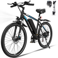 VTT Électrique 26"- 36V10.4Ah-Double Suspension-VAE Tout Terrain-EVERCROSS EK15