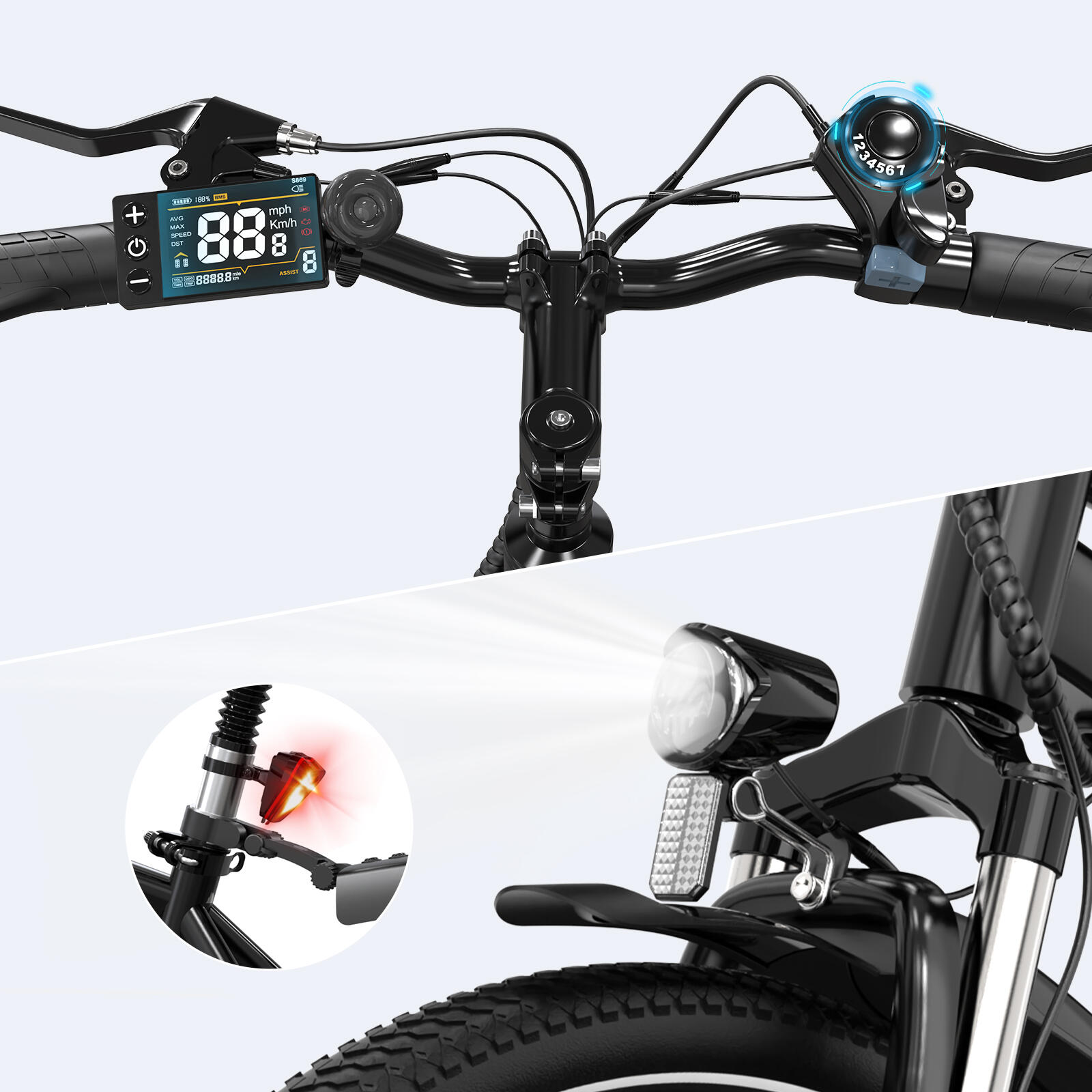 Bicicletta Elettrica 36V 10,4Ah 250W Doppia Ammortizzazione - EVERCROSS EK15 3/6