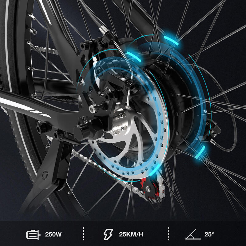 Elektromos Kerékpár E-Bike 36V 10,4Ah 250W Kettős Felfüggesztés - EVERCROSS EK15