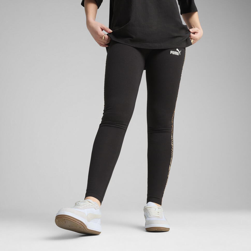 Damskie legginsy Essentials ze zwierzęcym nadrukiem PUMA Black