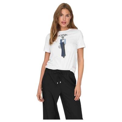 Crop top t-shirt onlemma life reg s/s lady top box jrs dames blauw