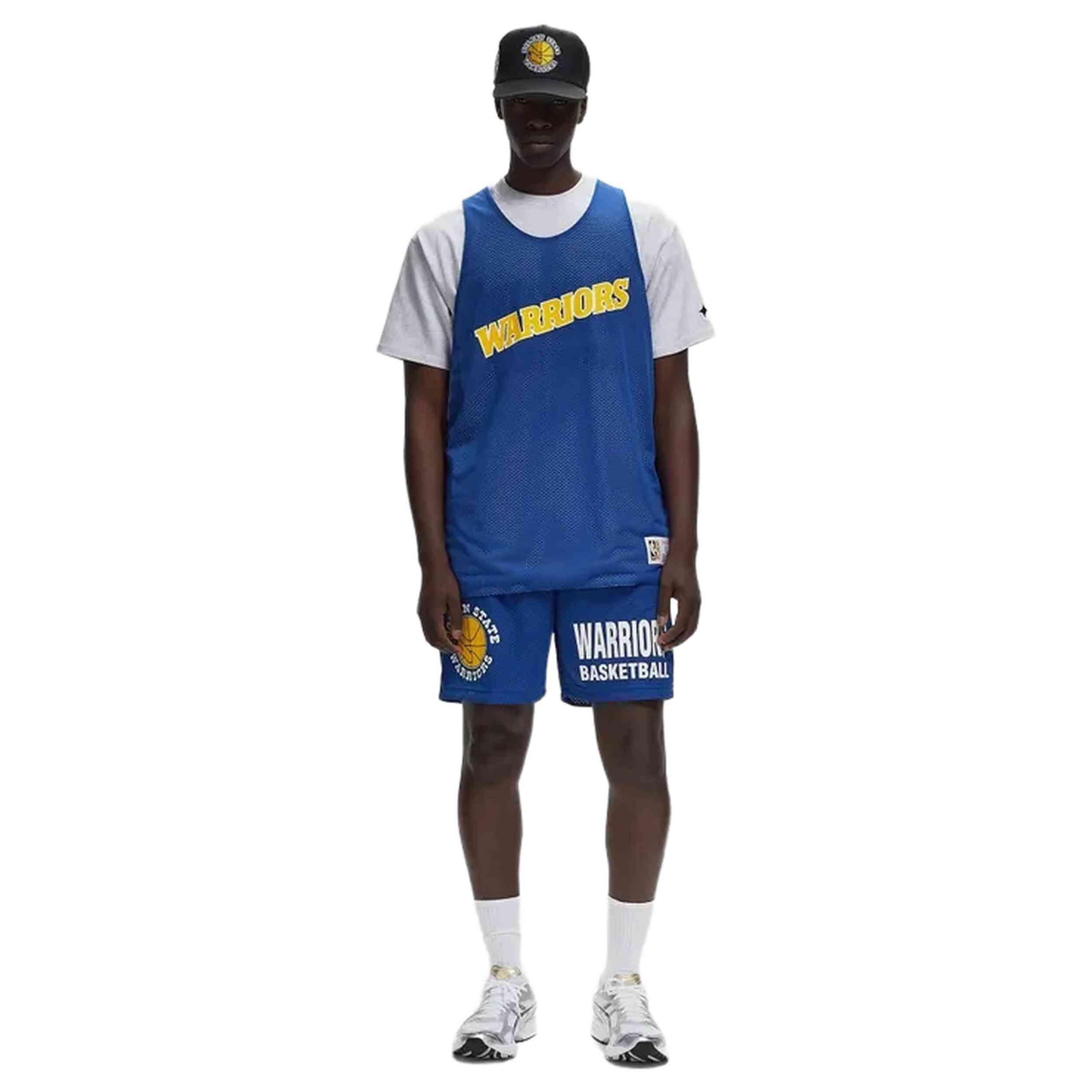 Maillot de basket Mitchell & ness modèle TMTK6913-GSWYYPPPMTBK pour unisexe 1/2
