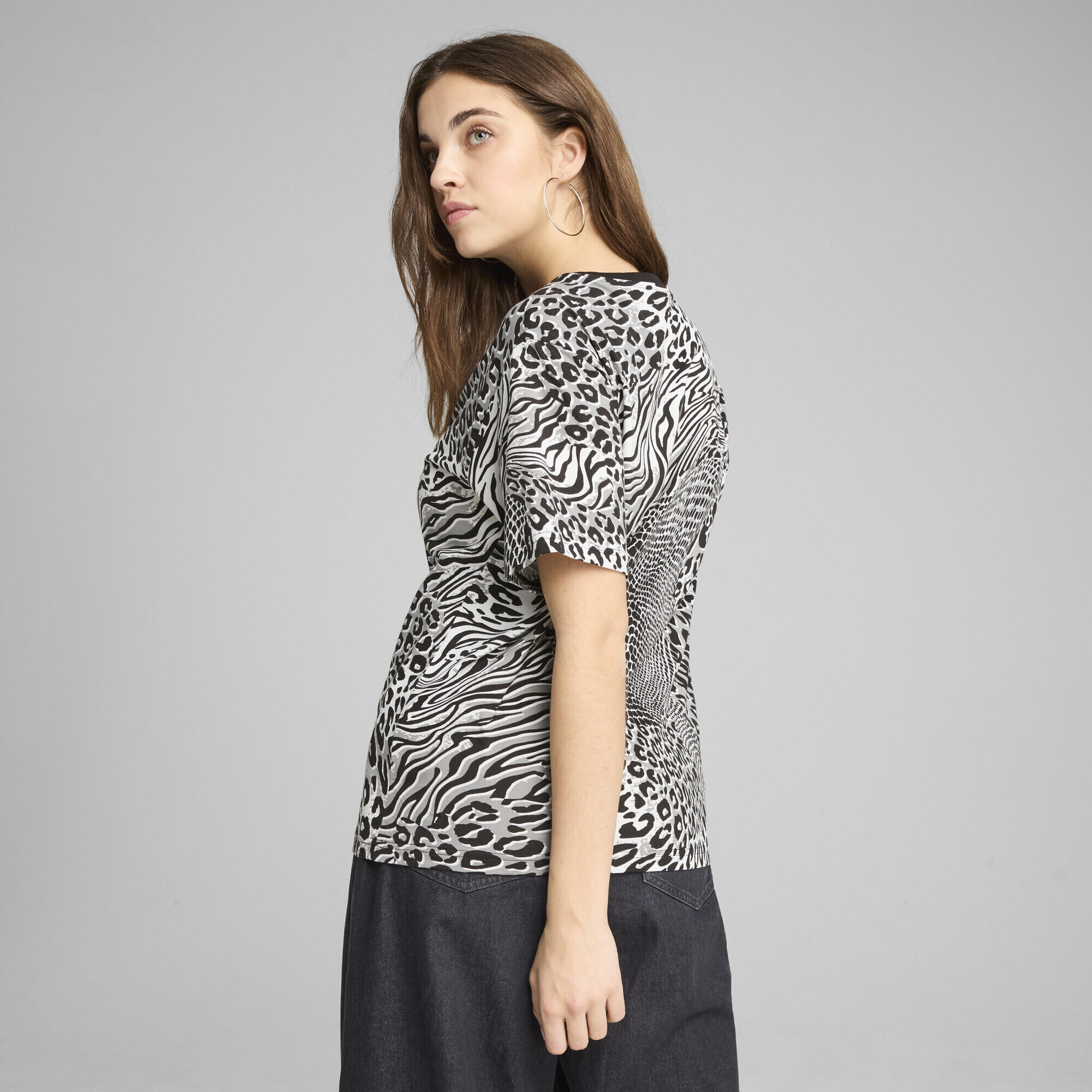 Essentials Graphic Animal Relaxed T-Shirt Damen PUMA Black 3/7