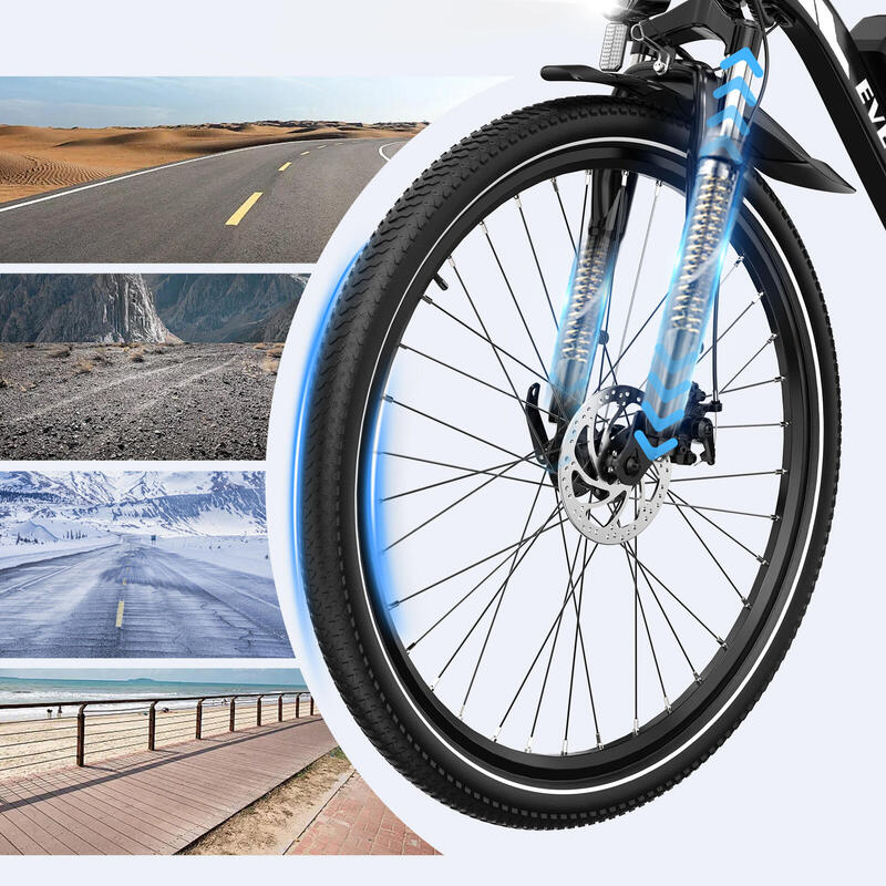 Elektromos Kerékpár E-Bike 36V 10,4Ah 250W Kettős Felfüggesztés - EVERCROSS EK15
