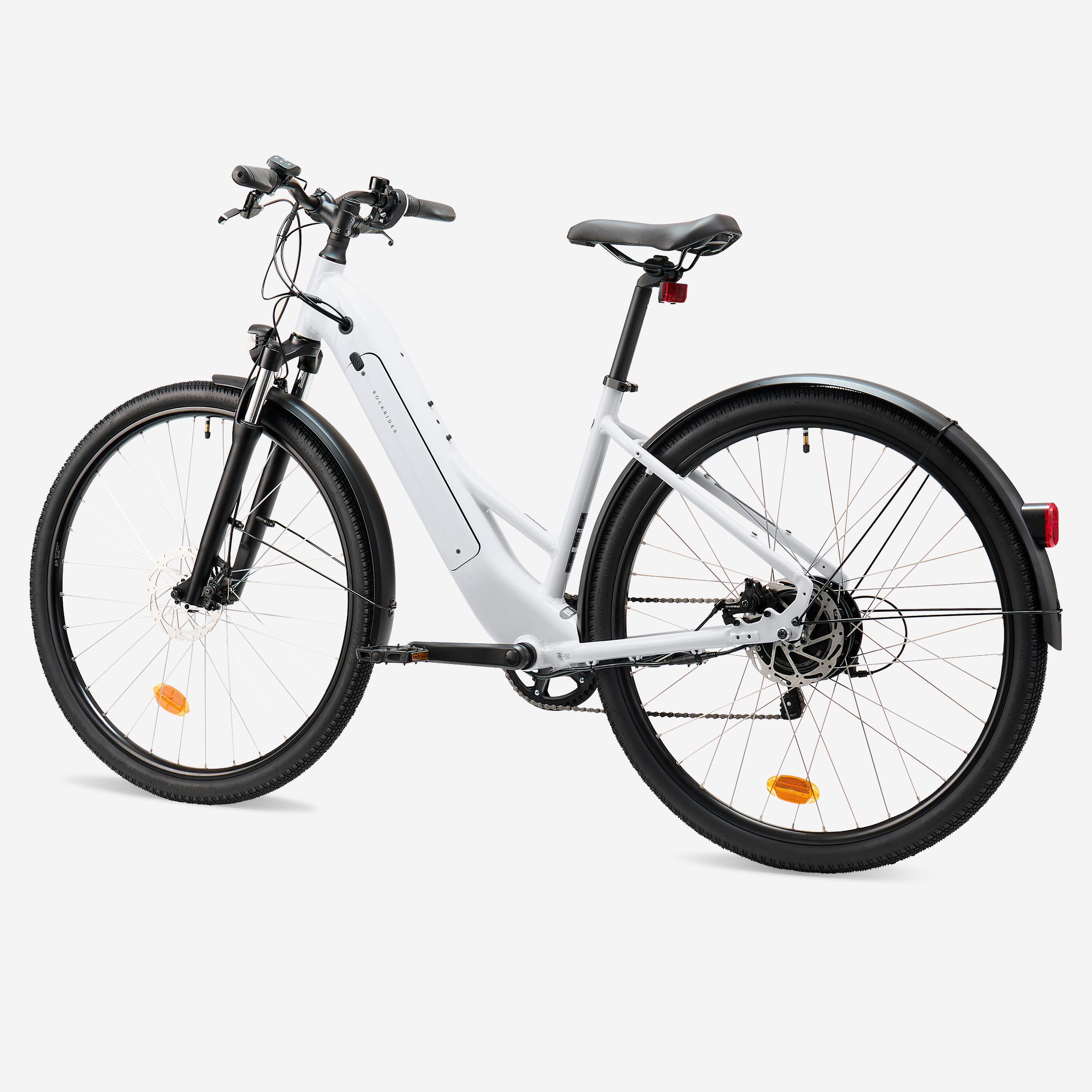 Tweedehands Elektrische hybridefiets e-actv 100 laag frame parelgrijs 3/5