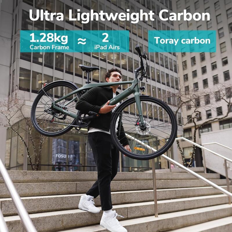 Bicicleta elétrica urbana em fibra de carbono Engwe MapFour N1 Air 250W e 360WH