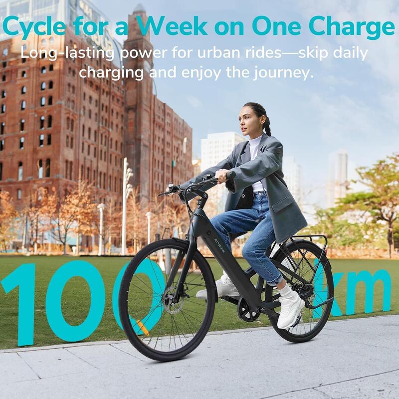 Bicicleta elétrica urbana de fibra de carbono Engwe MapFour N1 Air ST 36V10AH