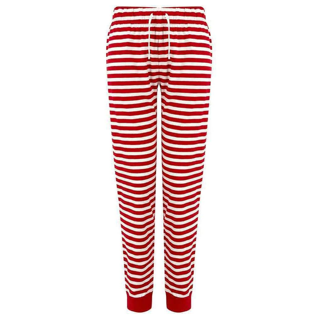 SKINNI FIT Womens/Ladies Cuffed Lounge Pants (Red/White)