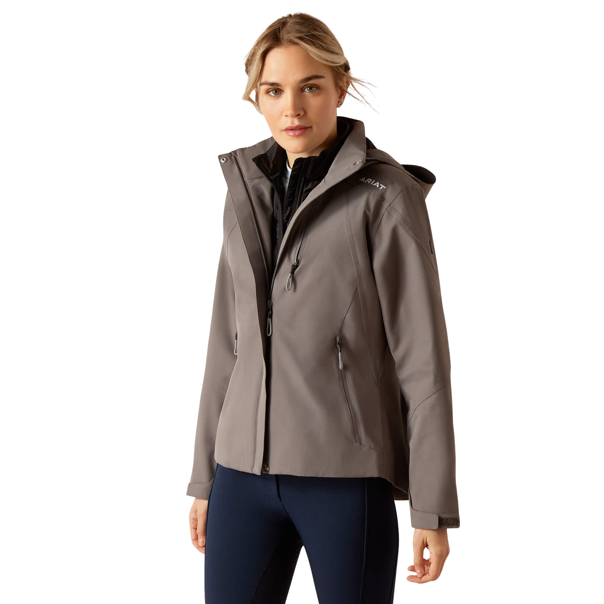 Ariat - Veste Imperméable Équitation À Capuche Femme Ariat Coastal - Veste - Gris - 36 Xs - Decathlon