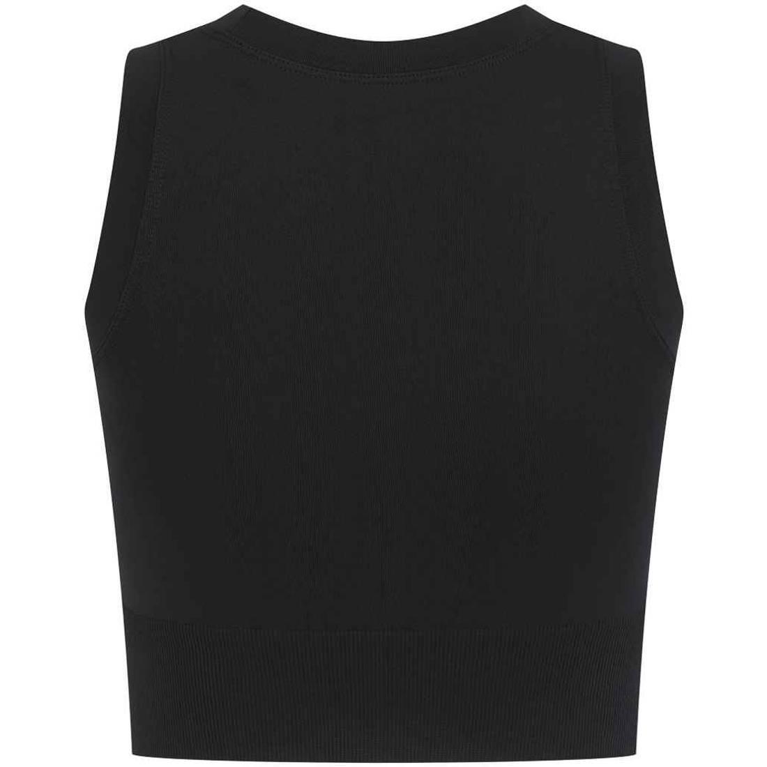 Womens/Ladies Cropped Tank Top (Black) 2/3