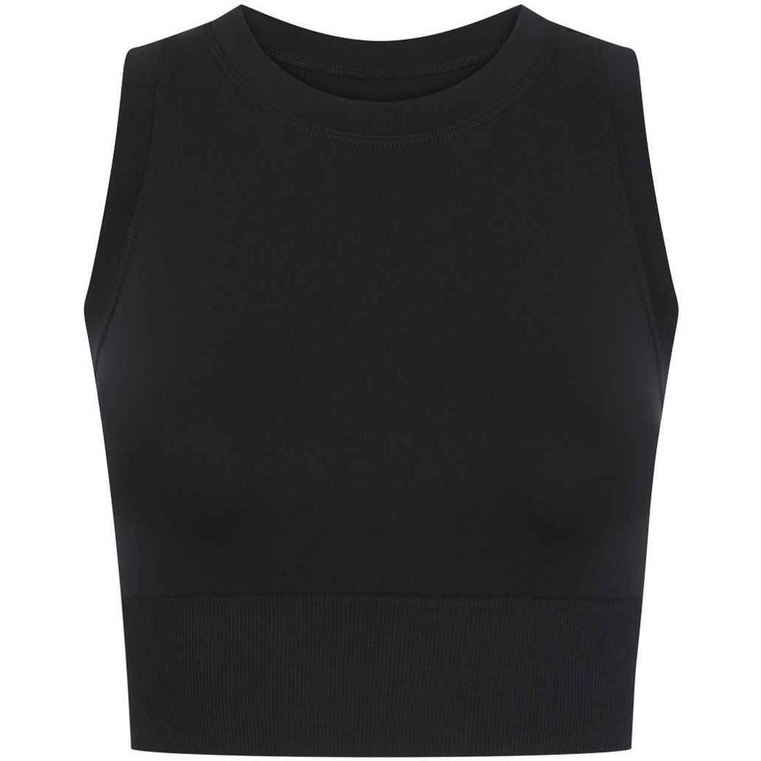 Womens/Ladies Cropped Tank Top (Black) 1/3