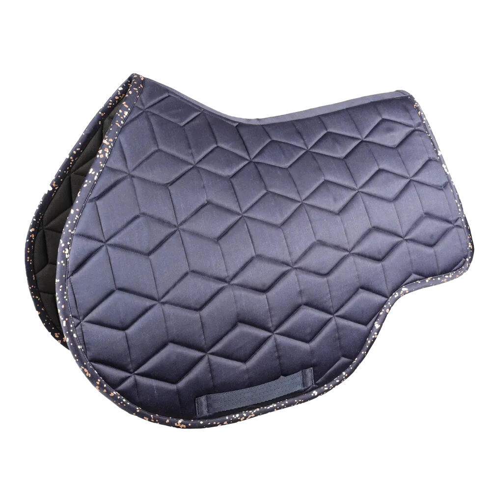 Elevate Allure Horse Saddlepad (Navy/Rose Gold) 1/2