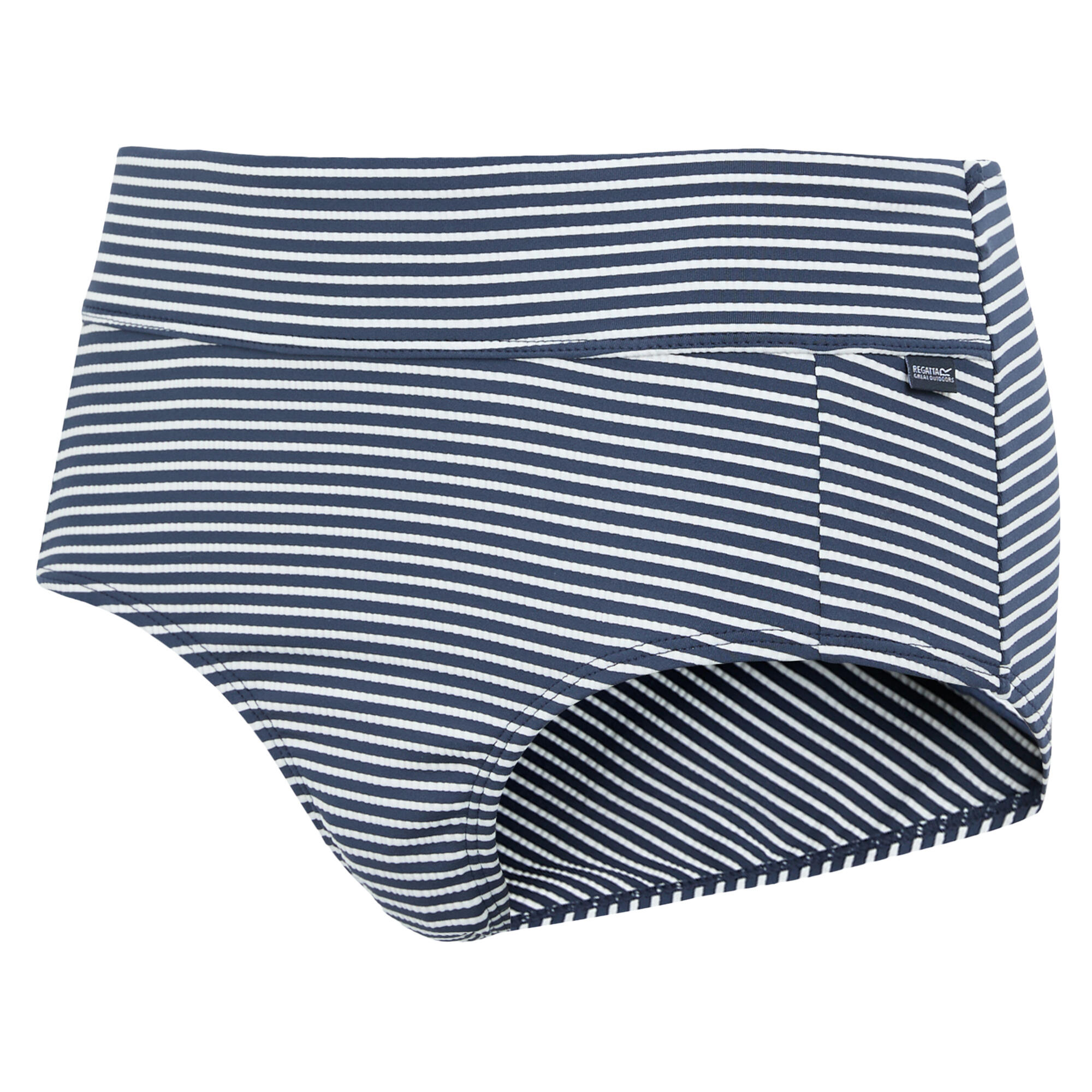 Womens/Ladies Paloma Seeksucker Stripes Swim Briefs (Navy/White) 4/5