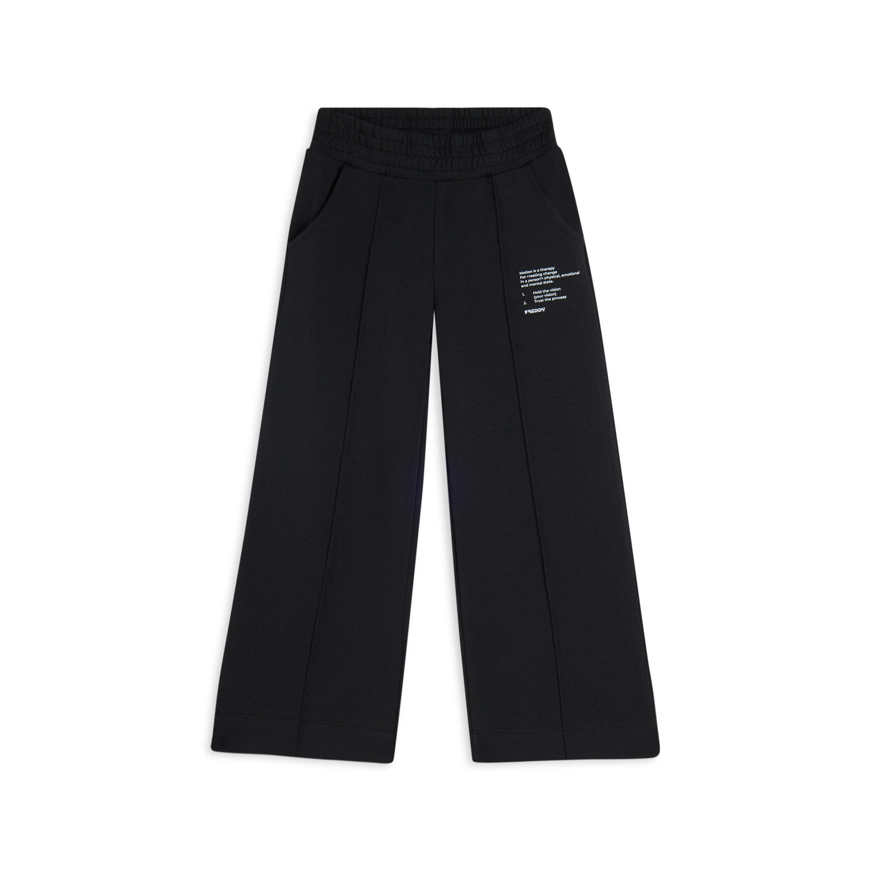 Pantaloni sportivi gamba ampia con stampa laterale 1/3