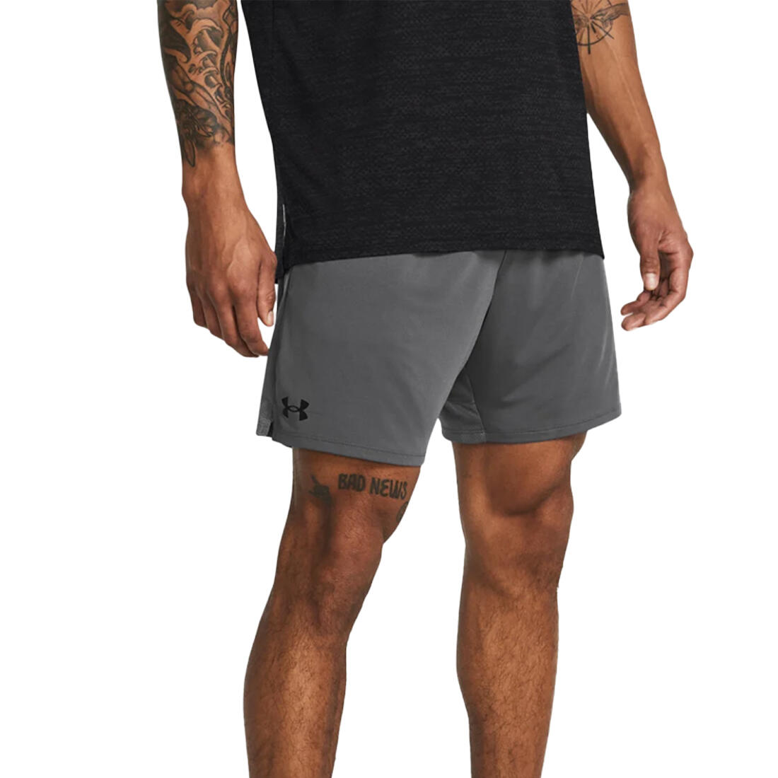UNDER ARMOUR Mens Logo Shorts (Castle Rock/Grey/Black)