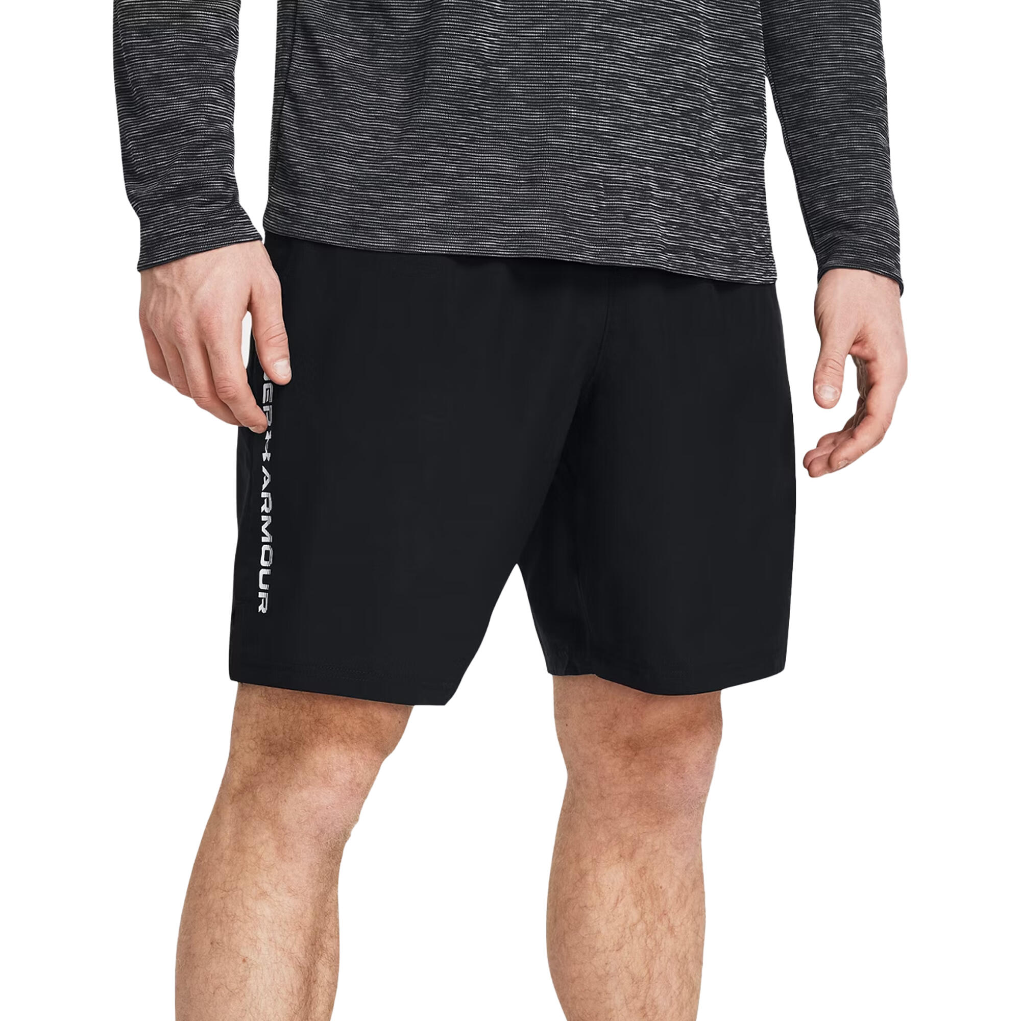 UNDER ARMOUR Mens Technical Wordmark Woven Shorts (Black)
