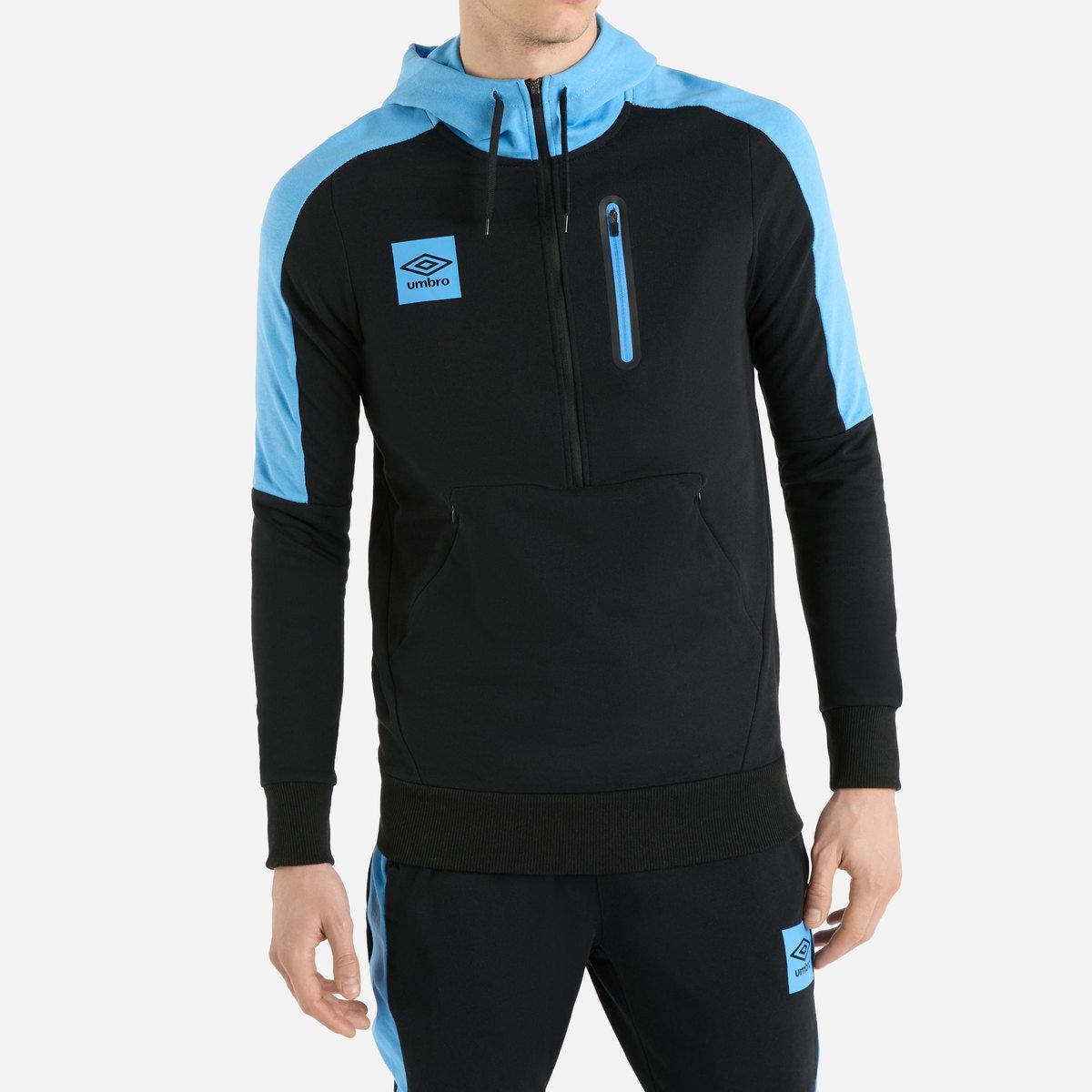 Mens Terrace Half Zip Hoodie (Castle Rock/Black) UMBRO Mens Terrace Half Zip Hoodie (Castle Rock/Black) UMBRO