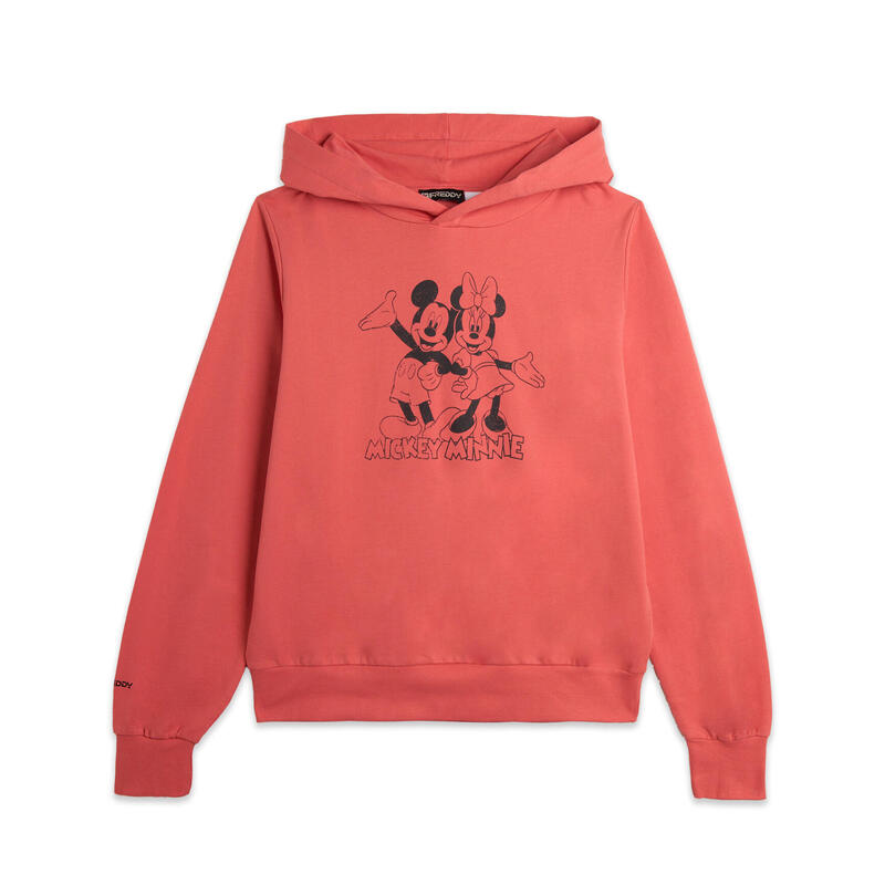 Sweat-shirt à capuche coupe confortable Mickey et Minnie