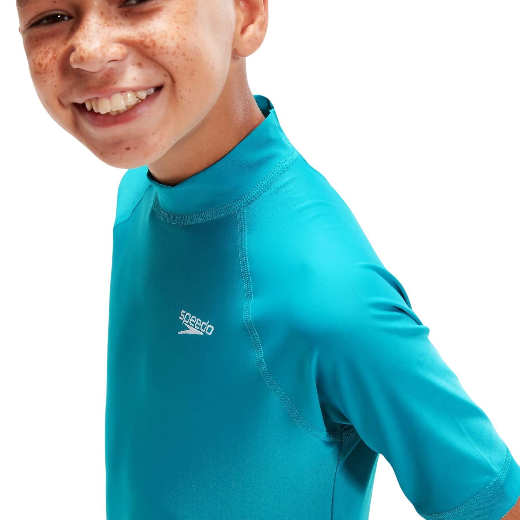Speedo Printed Short Sleeve Rash Schwimmanzug Kinder 5/7