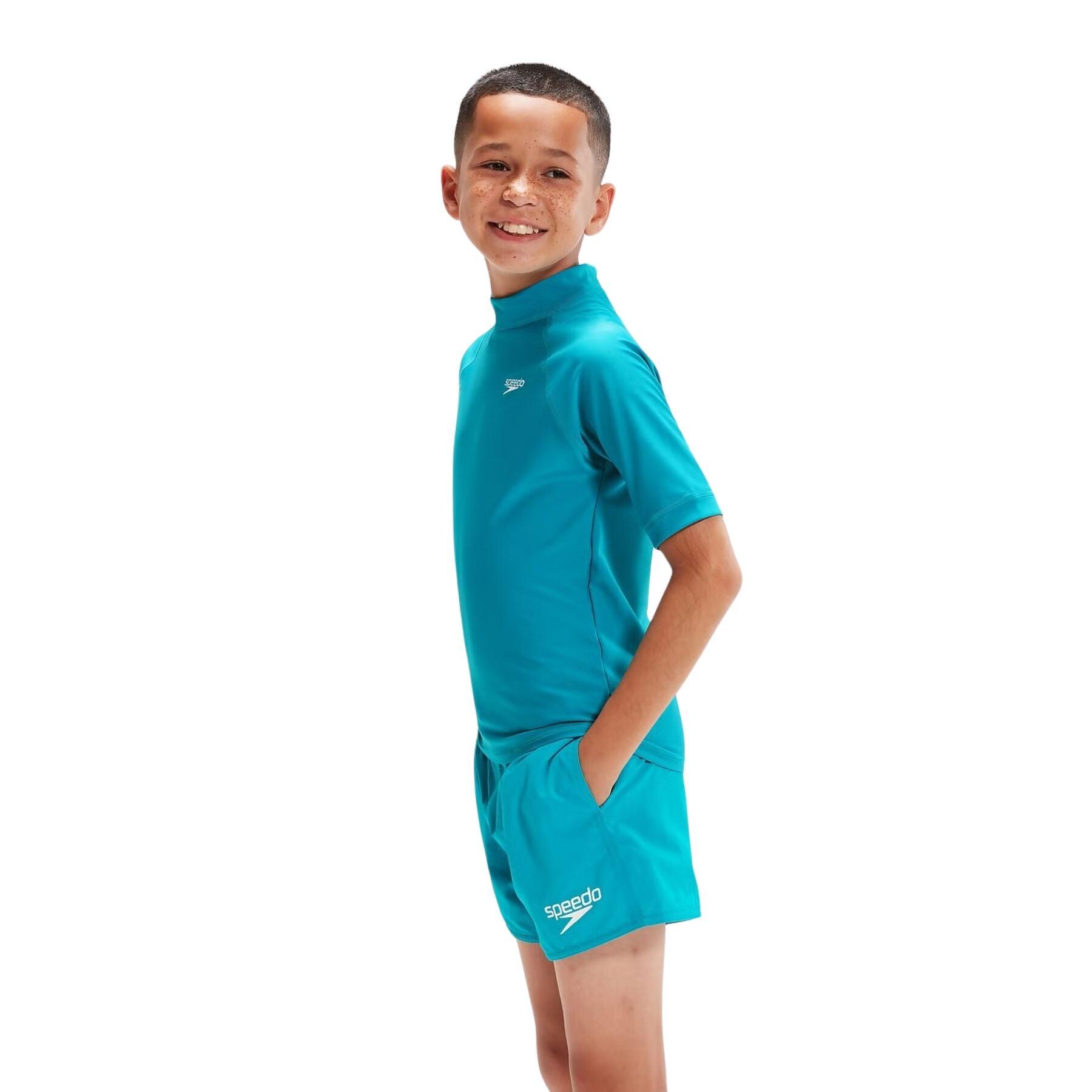 Speedo Printed Short Sleeve Rash Schwimmanzug Kinder 4/7