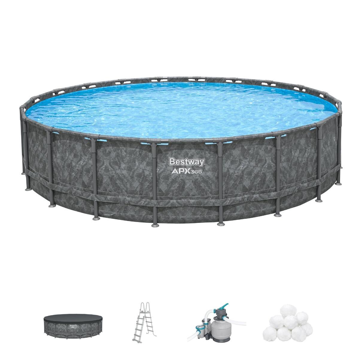 BESTWAY Bestway APX 365 20ft Round  All-Year Above Ground Swimming Pool Set