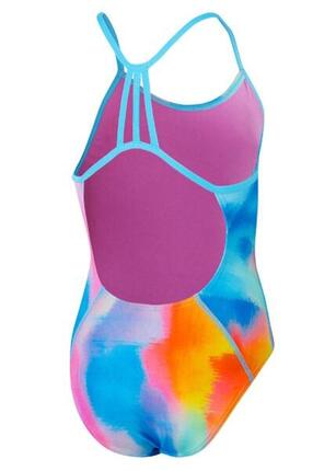 Speedo Mädchen Badeanzug Lane Line Back Kiki Pink Größe 9-10