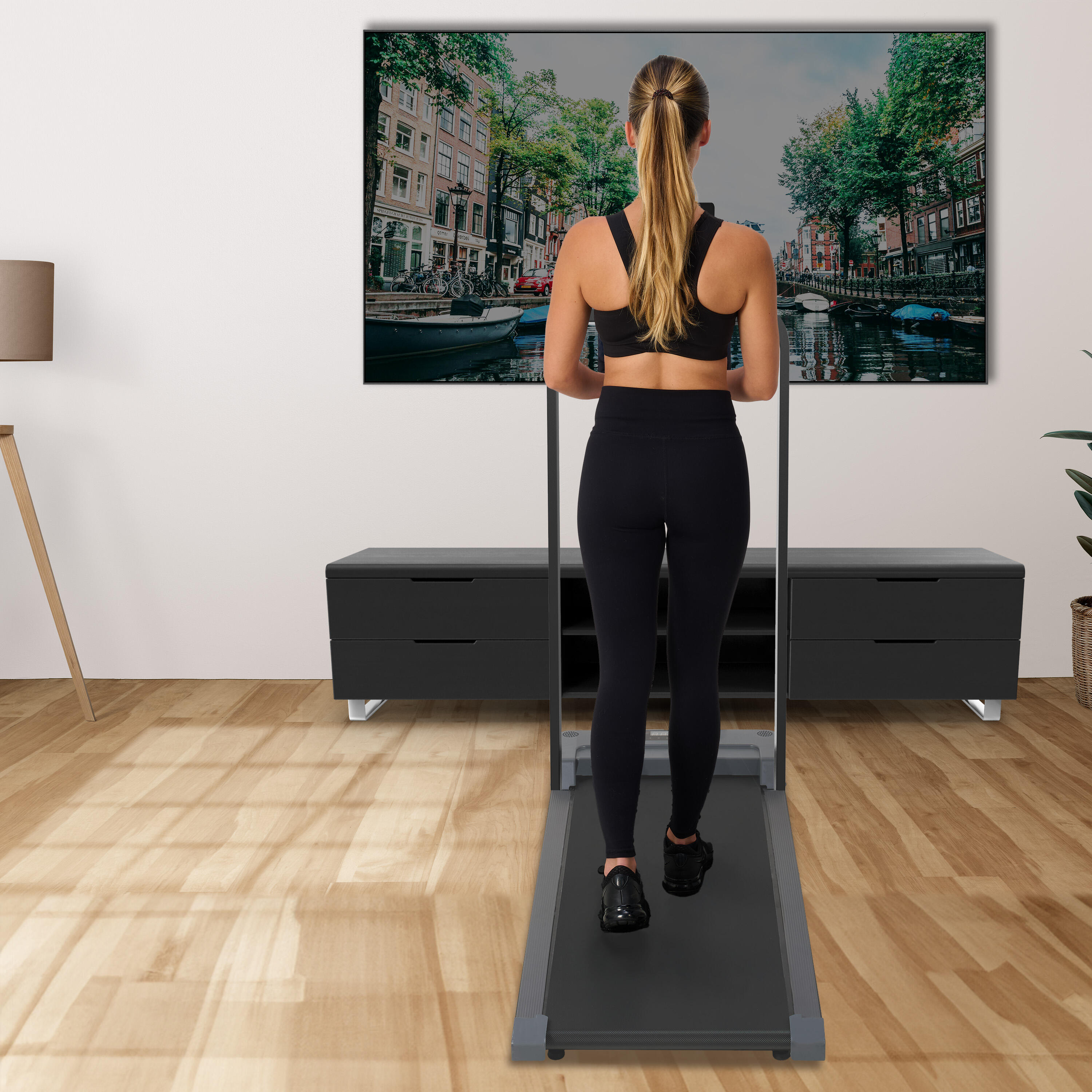 Laufband 1–10 km/h – LED-Display – Fernbedienung – Bluetooth – Tablet-Halterung 4/7