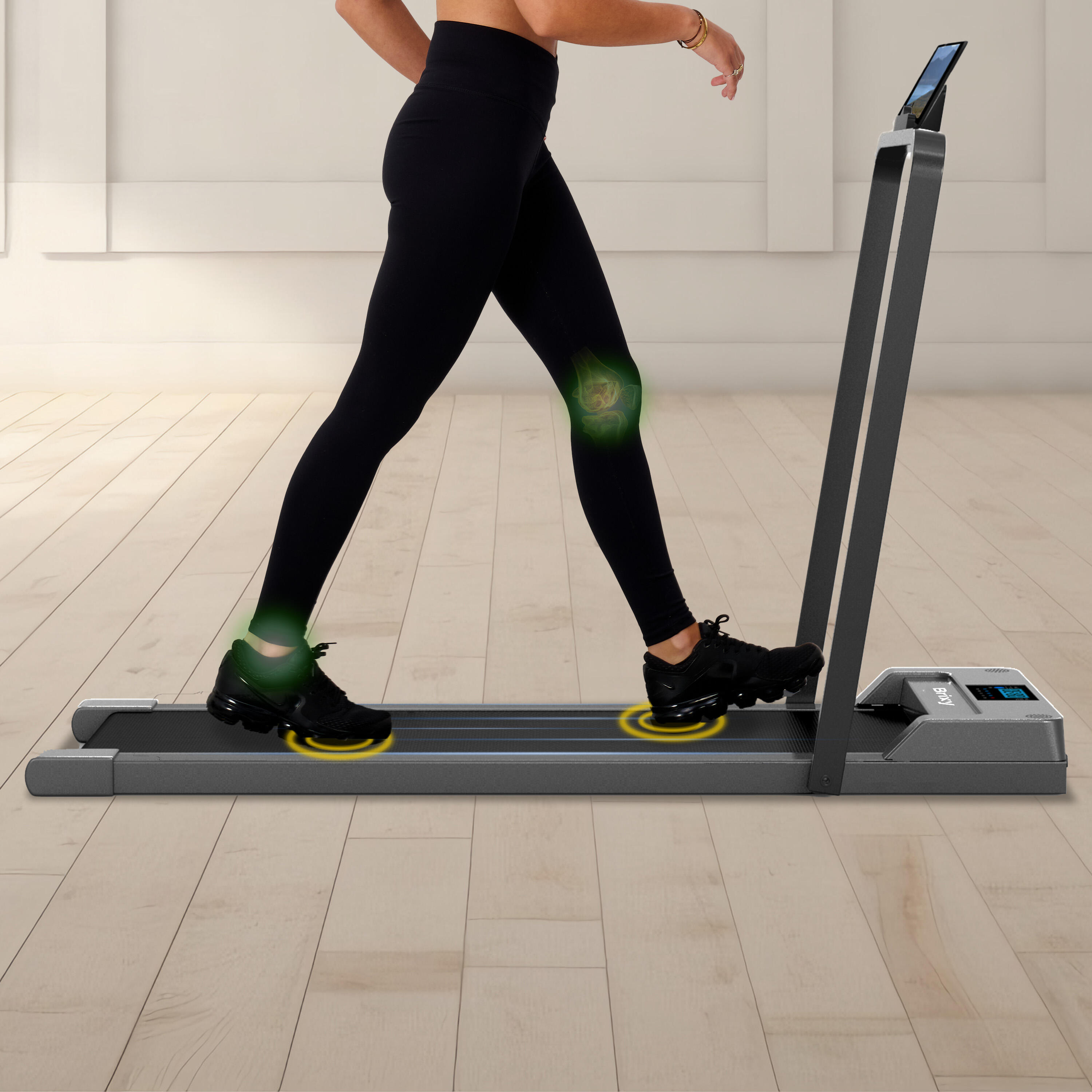 Laufband 1–10 km/h – LED-Display – Fernbedienung – Bluetooth – Tablet-Halterung 2/7