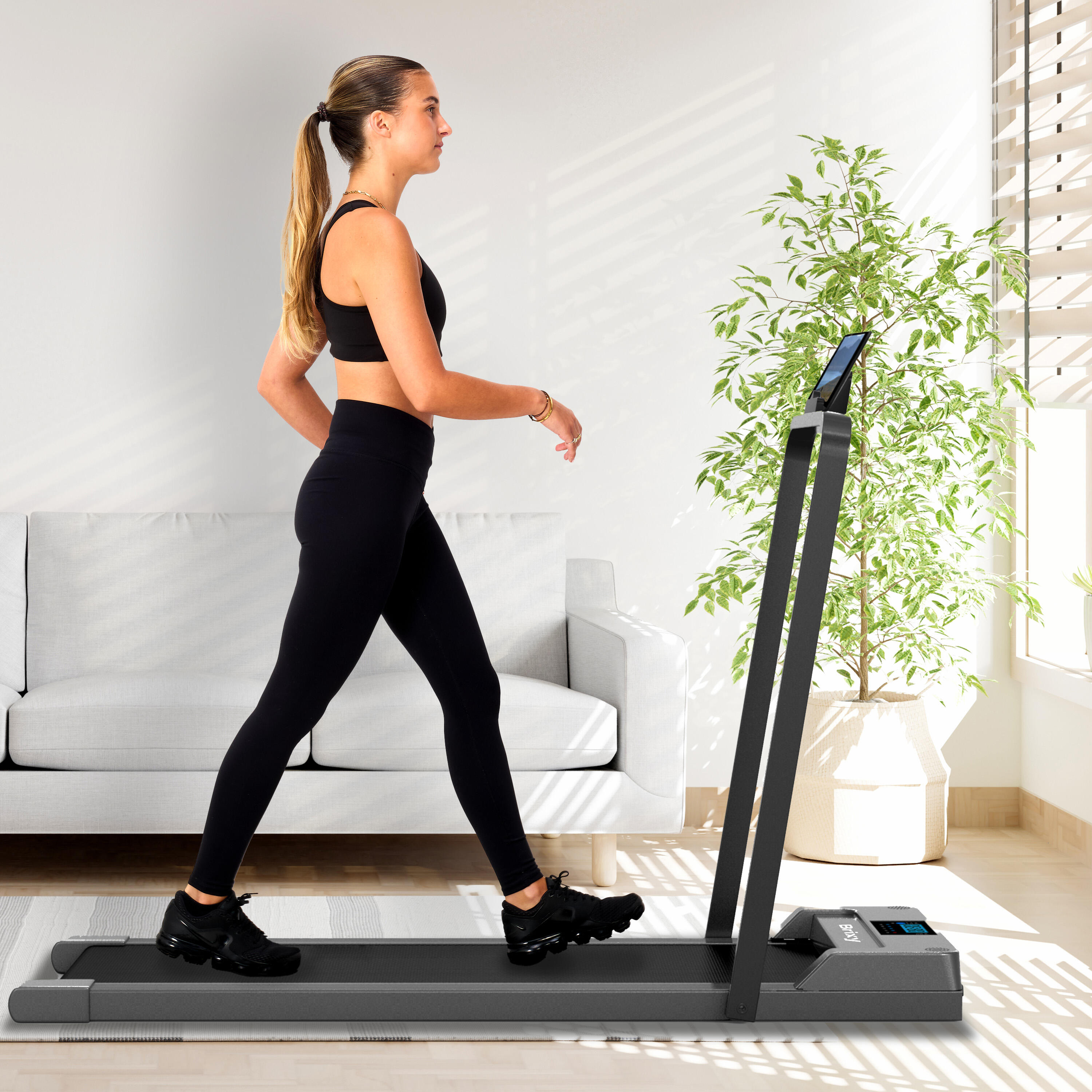 Laufband 1–10 km/h – LED-Display – Fernbedienung – Bluetooth – Tablet-Halterung 5/7