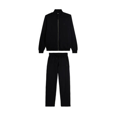 Tuta sportiva in cotone con felpa zip e pantaloni dritti