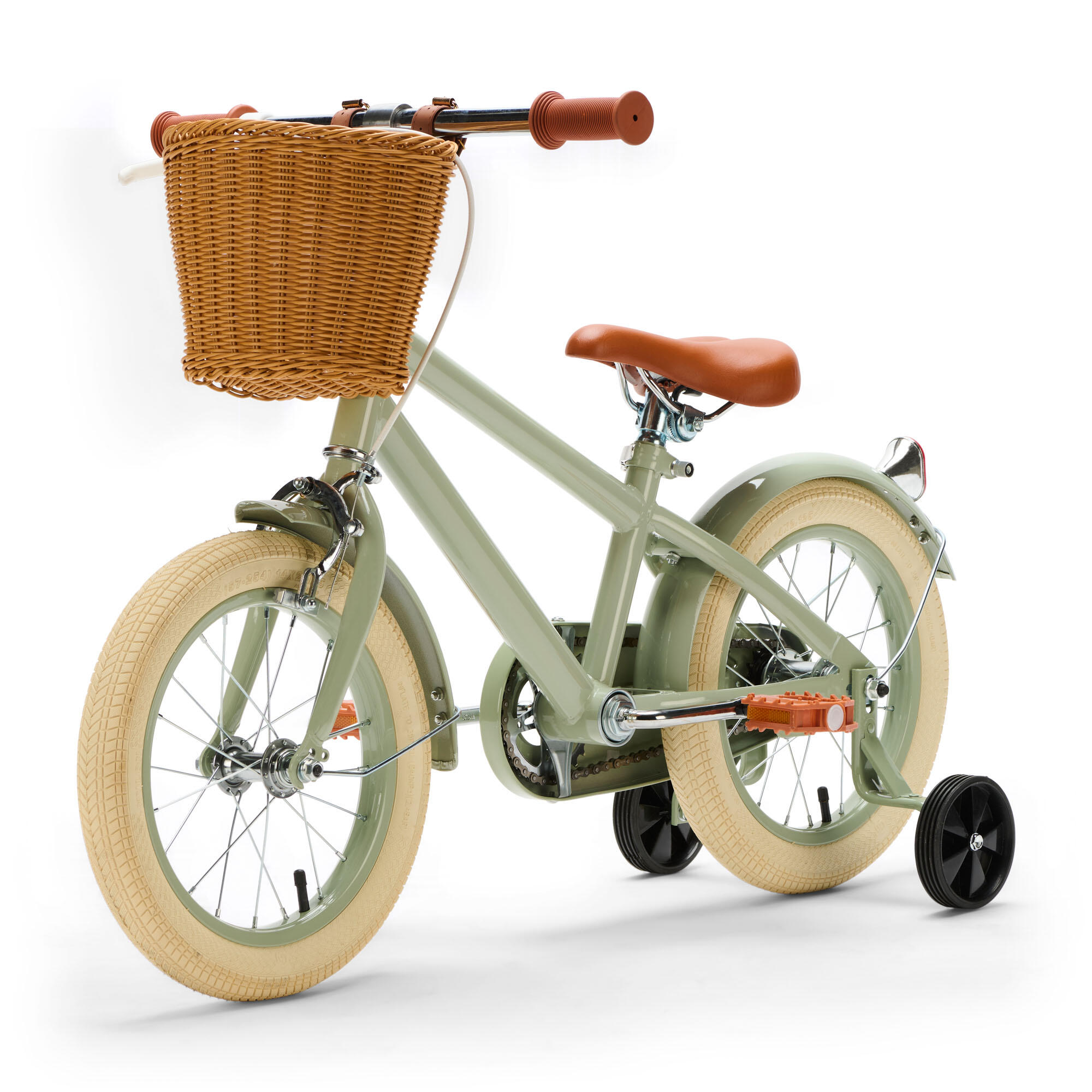 Generation Retro 14 Zoll Grün – Kinderfahrrad mit Korb 2/4