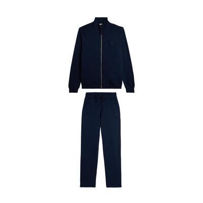 Tuta sportiva in cotone con felpa zip e pantaloni dritti