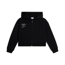 Sweat-shirt à capuche et fermeture à glissière avec petit imprimé
