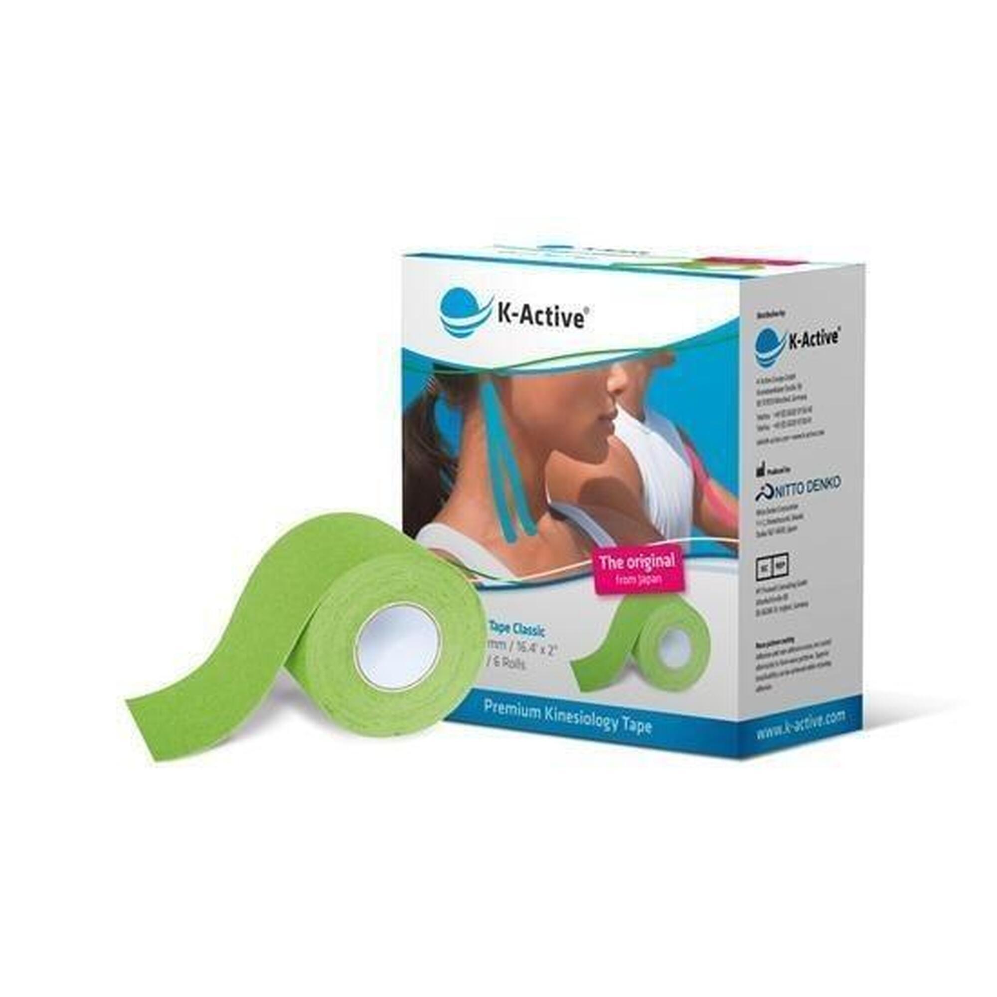 Queralto - 6 Rouleaux De Bande Kinesiotape K-active Verte 5cmx5m - Bande De Kinésiologie - Vert - No Size - Decathlon