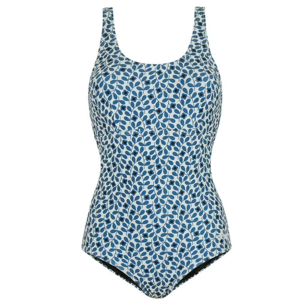 Womens/Ladies Orla Kiely Jasmine Flower One Piece Swimsuit (Blue)
