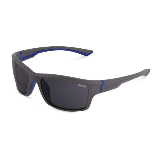 SINNER Cayo Unisex Cycling Sunglasses - Matte Grey & Blue, Smoke Cat.3