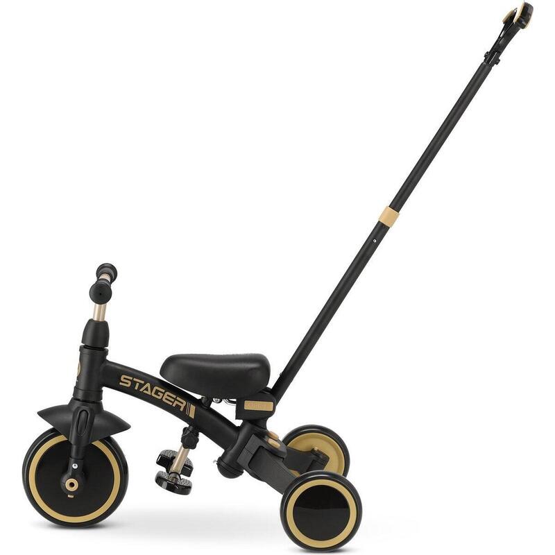 Qplay Stager Tricycle 3-en-1 - Pliable - Noir/Or