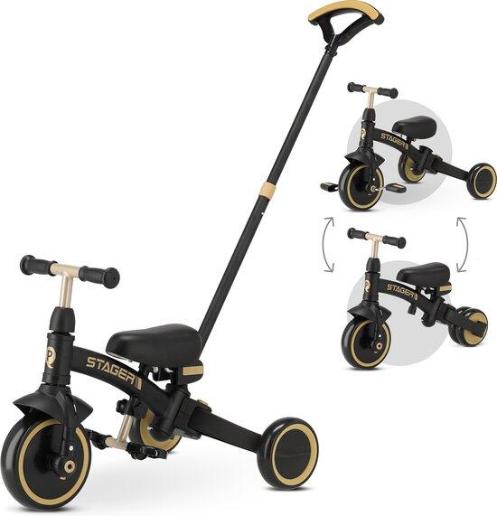 QPLAY Qplay Stager Triciclo 3-in-1 - Pieghevole - Nero/Oro
